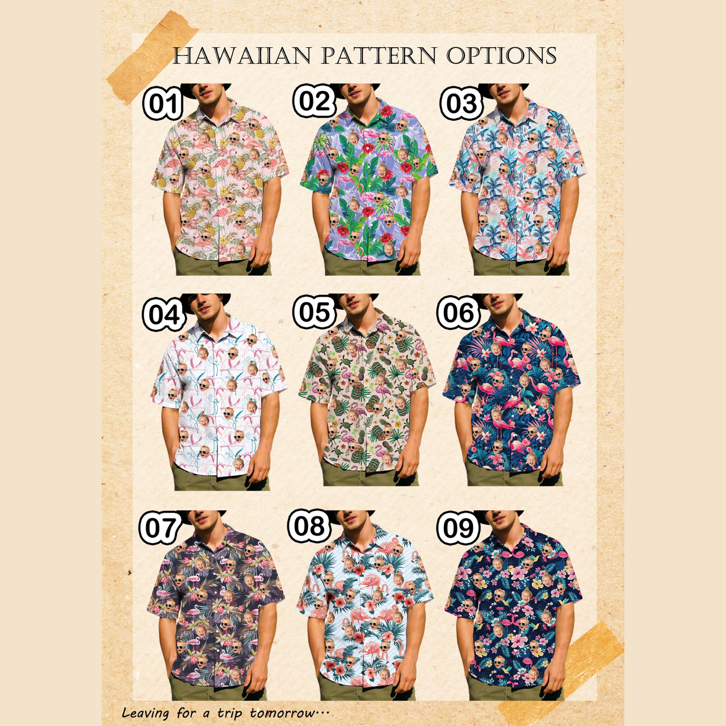Personalized Photo Hawaiian Shirt, Custom Face Aloha Shirt, Matching Family Beach Vacation