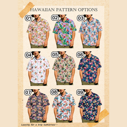 Personalized Photo Hawaiian Shirt, Custom Face Aloha Shirt, Matching Family Beach Vacation