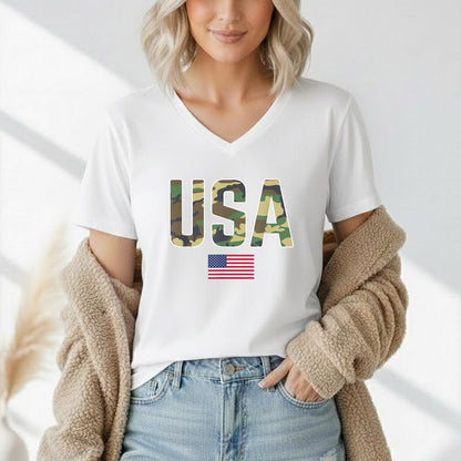 Simple Patriotic USA Camo – Veteran Legacy – Unisex Tshirt Gildan / Tshirt Comfort / V-neck/ Hoodie / Sweatshirt