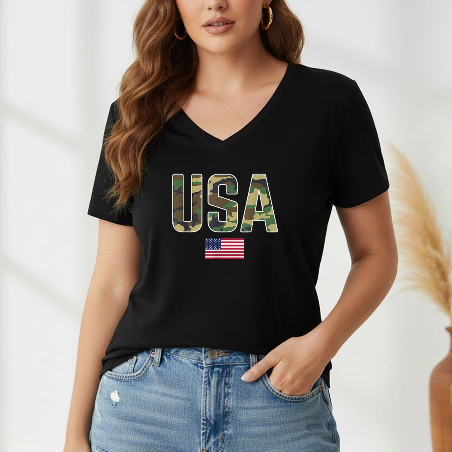 Simple Patriotic USA Camo – Veteran Legacy – Unisex Tshirt Gildan / Tshirt Comfort / V-neck/ Hoodie / Sweatshirt
