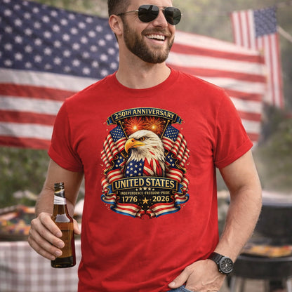 American Eagle Fireworks – America 250th Anniversary – Unisex Tshirt Gildan / Tshirt Comfort / V-neck/ Hoodie / Sweatshirt