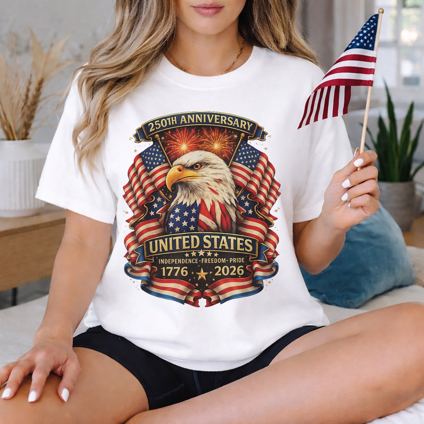 American Eagle Fireworks – America 250th Anniversary – Unisex Tshirt Gildan / Tshirt Comfort / V-neck/ Hoodie / Sweatshirt