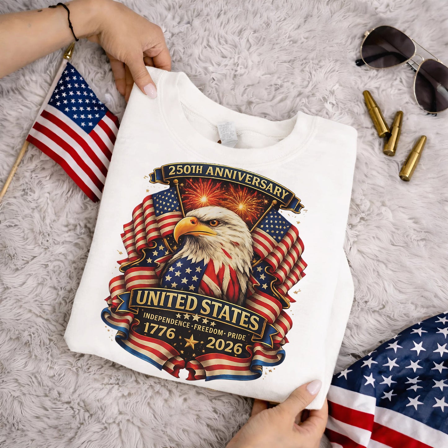 American Eagle Fireworks – America 250th Anniversary – Unisex Tshirt Gildan / Tshirt Comfort / V-neck/ Hoodie / Sweatshirt