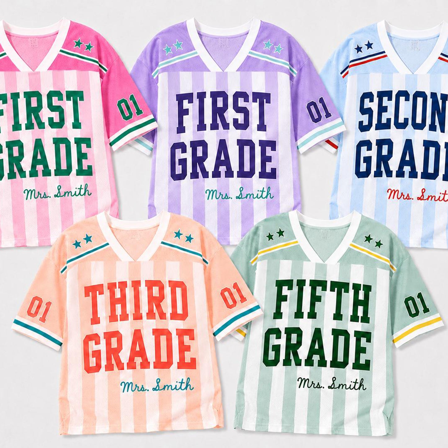 Personalized Teacher Football Jersey with Custom Name & Grade