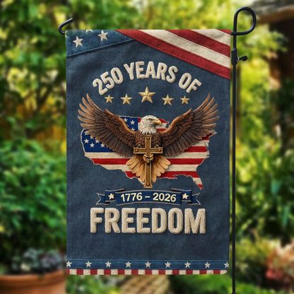 250th Anniversary USA Patriotic Faux Pattern - House Flag/Garden Flag