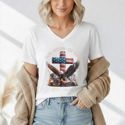 God And Country 250 Years – Faith & Freedom – Unisex Tshirt Gildan / Tshirt Comfort / V-neck/ Hoodie / Sweatshirt