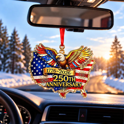 USA 250 Years of Freedom Patriotic Eagle Christmas Ornament