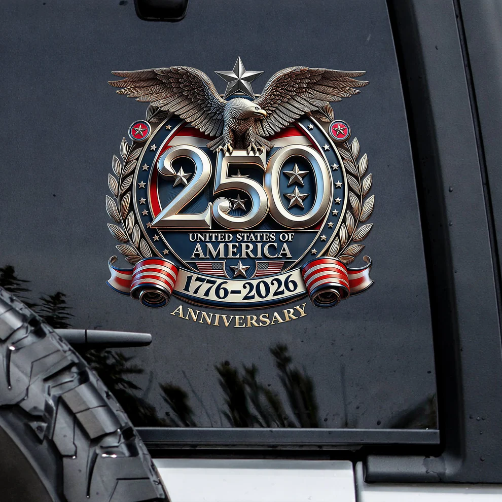 🔥 LIMITED TIME OFFER - God Bless America 250th Anniversary Christian Eagle UV DTF 3D Decal