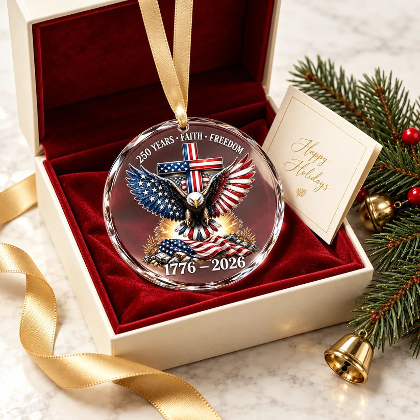 Faith, Freedom & America 250 Years Commemorative Christmas Ornament