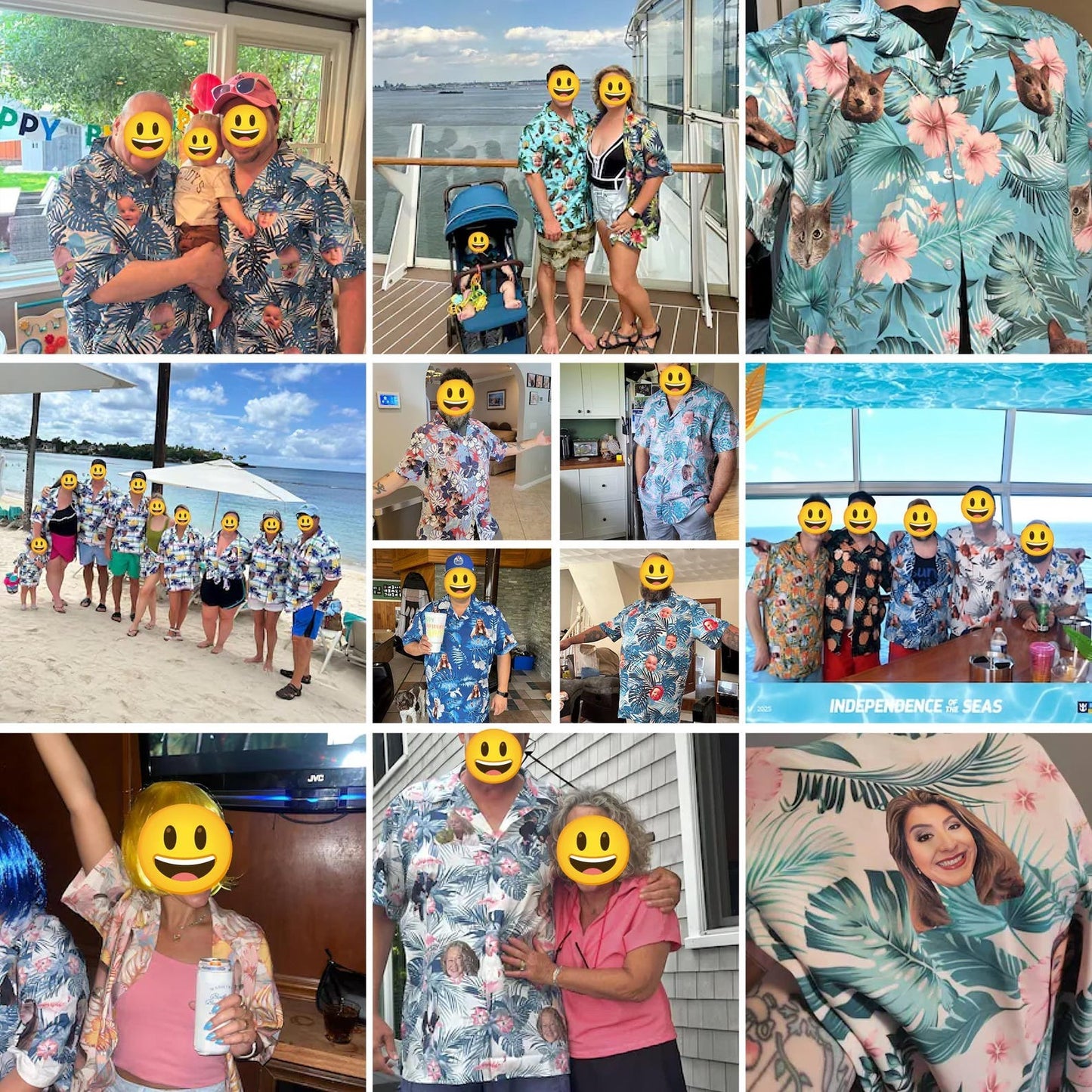 Custom Face Hawaiian Shirt, Personalized Photo Aloha Shirt, Unisex Beach Vacation Gift