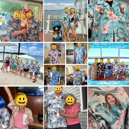 Custom Face Hawaiian Shirt, Personalized Photo Aloha Shirt, Unisex Beach Vacation Gift