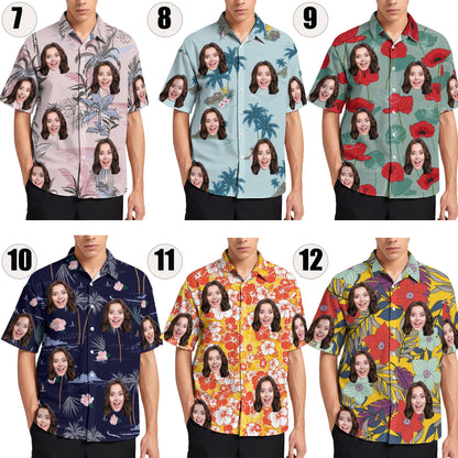 Custom Face Aloha Shirt, Personalized Photo Hawaiian Shirt, Family Reunion Vacation Outfit Gift