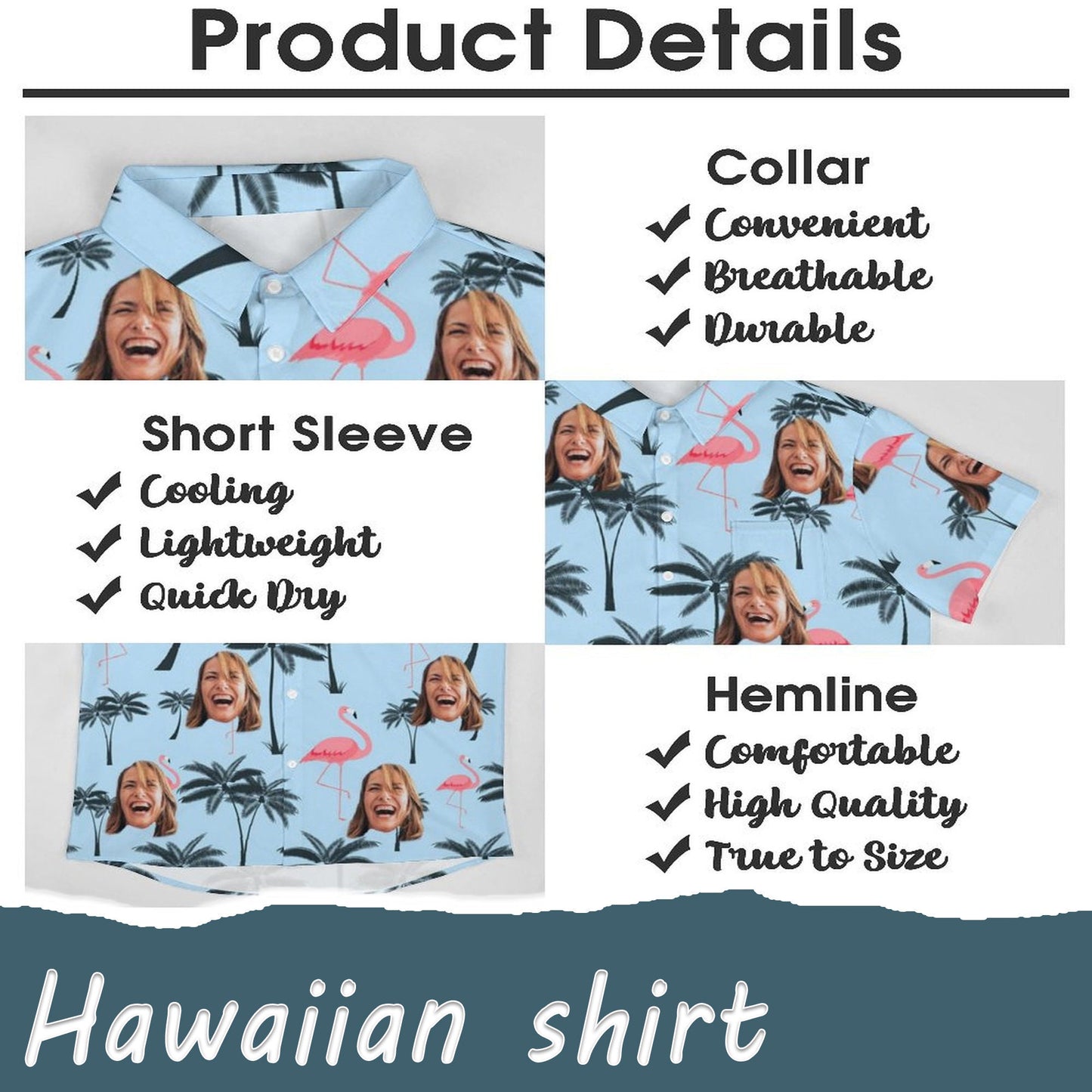 Custom Family Hawaiian Shirt, Personalized Face Aloha Shirt, Beach Vacation Matching Gift