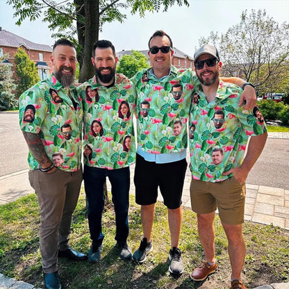 Custom Face Aloha Shirt, Personalized Photo Hawaiian Shirt, Family Reunion Vacation Outfit Gift