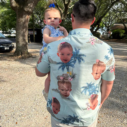 Custom Face Aloha Shirt, Personalized Photo Hawaiian Shirt, Family Reunion Vacation Outfit Gift