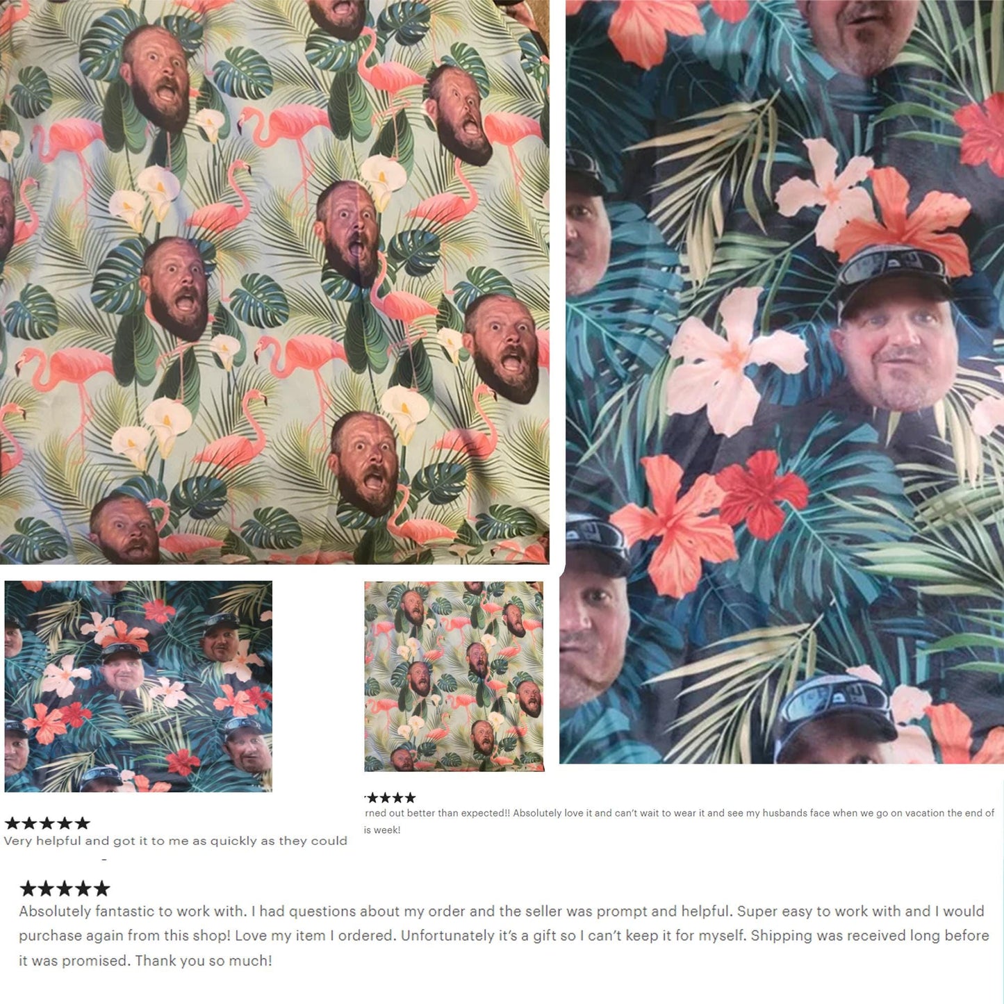 Custom Family Hawaiian Shirt, Personalized Face Aloha Shirt, Beach Vacation Matching Gift
