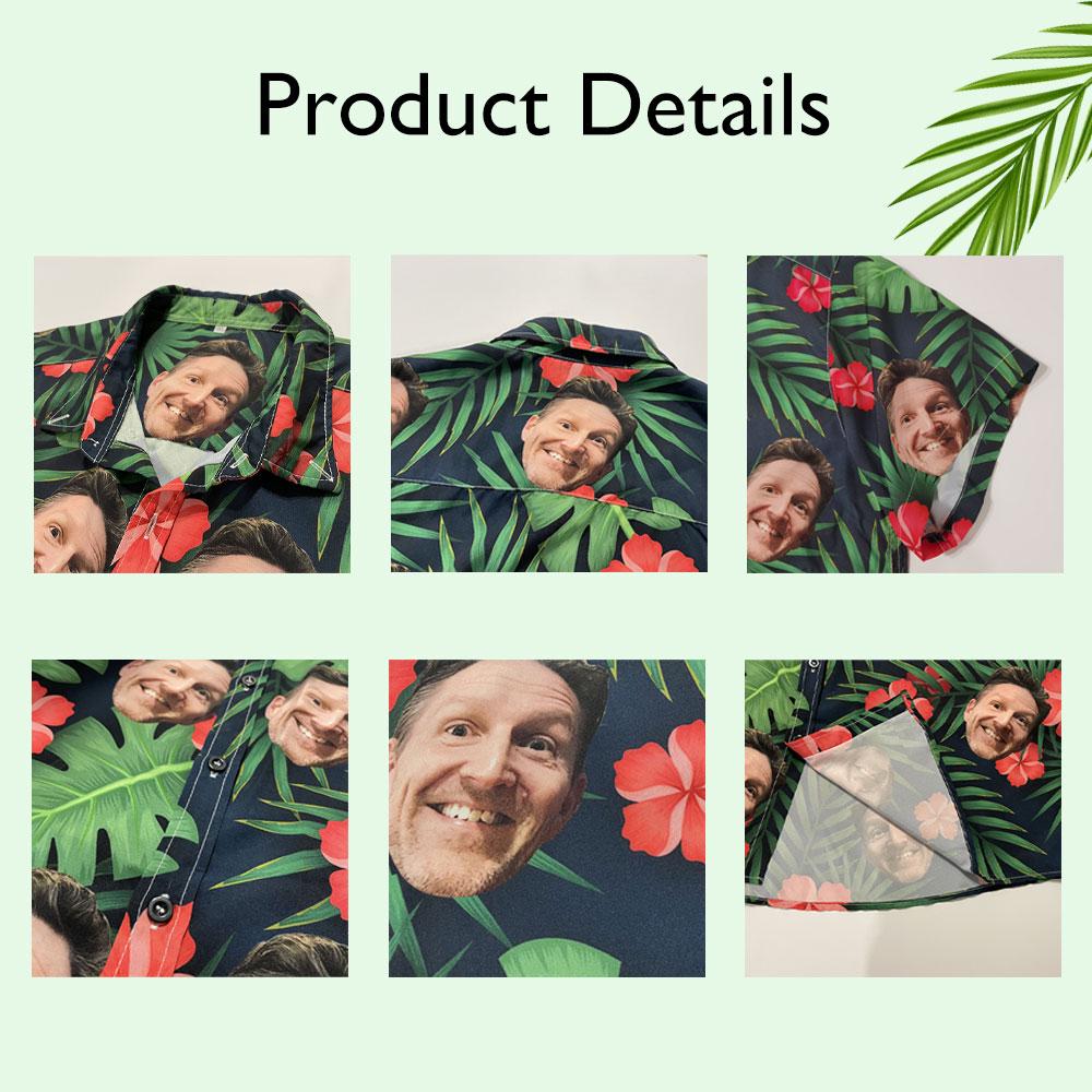 Custom Face Hawaiian Shirt, Personalized Vacation Shirt with Family Photos, Tropical Aloha Gift