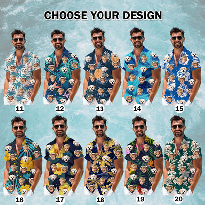 Custom Face Hawaiian Shirt, Personalized Vacation Shirt with Family Photos, Tropical Aloha Gift