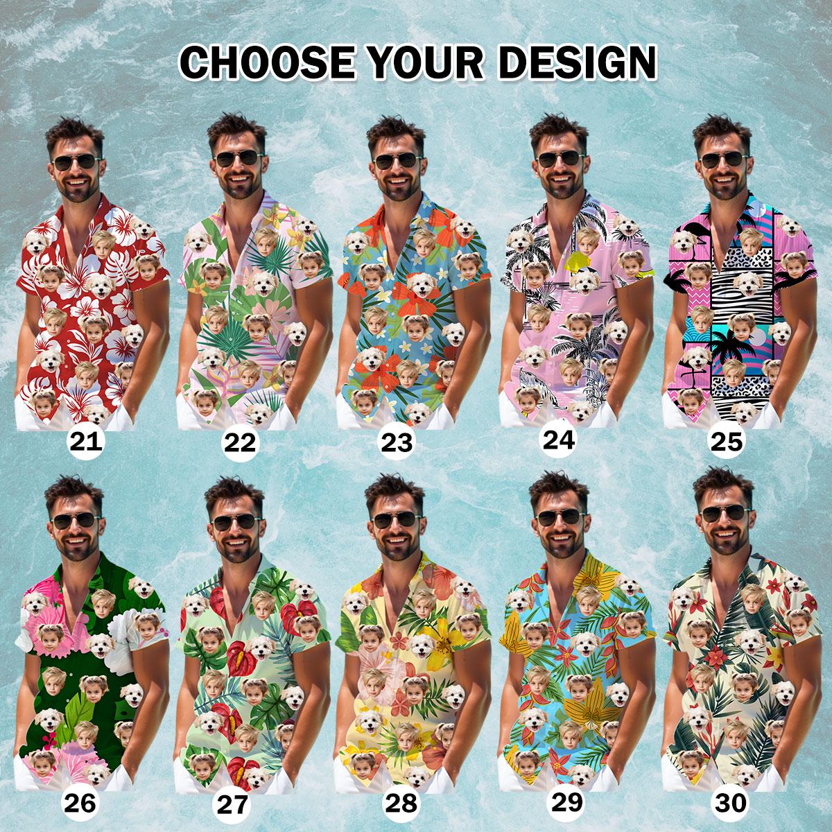 Custom Face Hawaiian Shirt, Personalized Vacation Shirt with Family Photos, Tropical Aloha Gift
