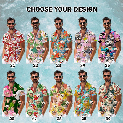 Custom Face Hawaiian Shirt, Personalized Vacation Shirt with Family Photos, Tropical Aloha Gift
