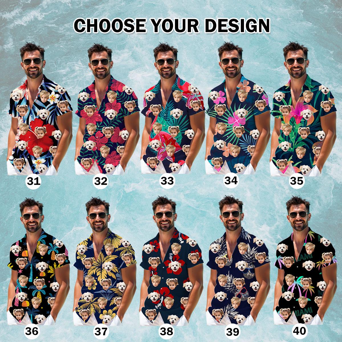 Custom Face Hawaiian Shirt, Personalized Vacation Shirt with Family Photos, Tropical Aloha Gift