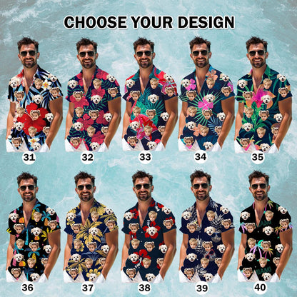 Custom Face Hawaiian Shirt, Personalized Vacation Shirt with Family Photos, Tropical Aloha Gift