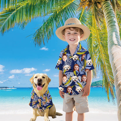 Custom Face Hawaiian Shirt, Personalized Vacation Shirt with Family Photos, Tropical Aloha Gift