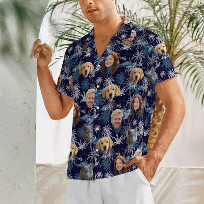 Personalized Face Hawaiian Shirt, Custom Photo Aloha Shirt, Summer Family Matching Outfit