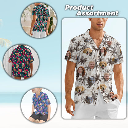 Personalized Face Hawaiian Shirt, Custom Photo Aloha Shirt, Summer Family Matching Outfit