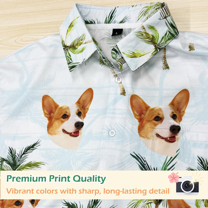 Personalized Photo Hawaiian Shirt, Custom Face Aloha Shirt, Matching Family Beach Vacation