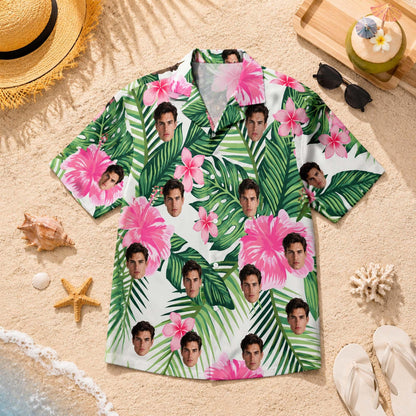 Custom Hawaiian Shirt with Face, Personalized Family Photo Shirt, Funny Tropical Beach Gift