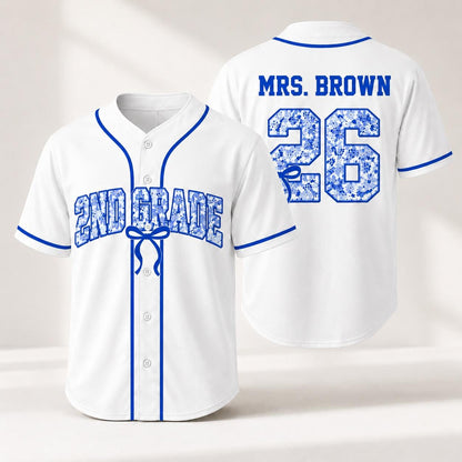 Custom School Mascot Baseball Jersey – Personalized Teacher Team Shirt