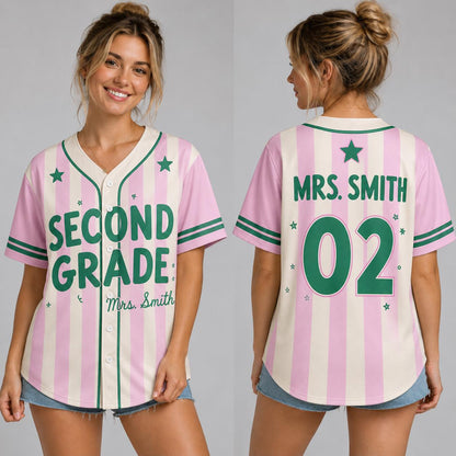 Personalized School Baseball Jersey – Custom Mascot Teacher Gift
