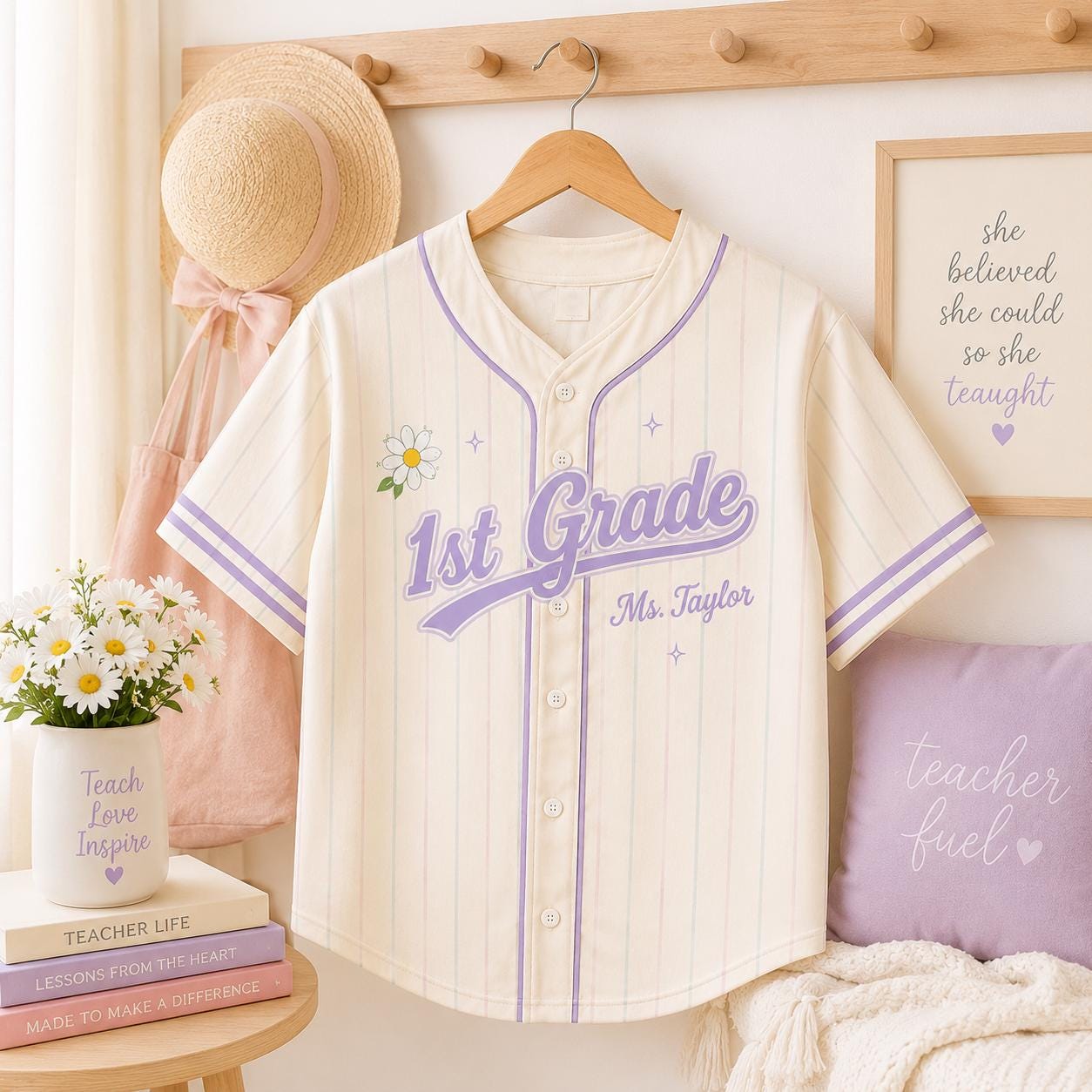 Personalized School Spirit Baseball Jersey – Custom Name & Mascot