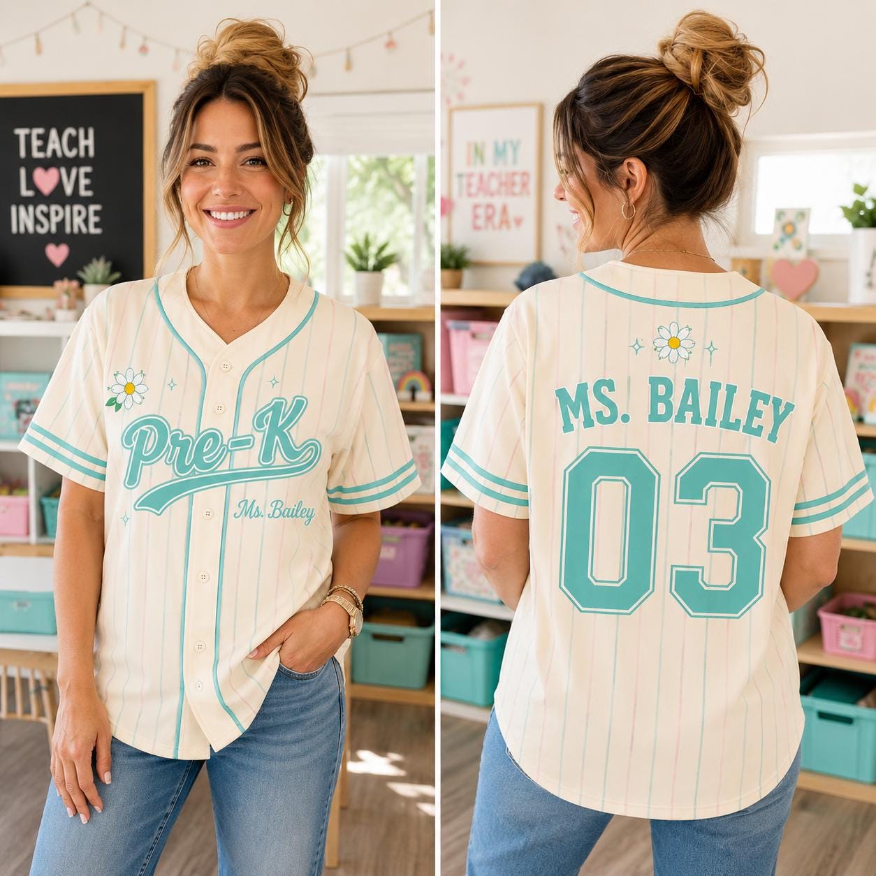Personalized School Spirit Baseball Jersey – Custom Name & Mascot