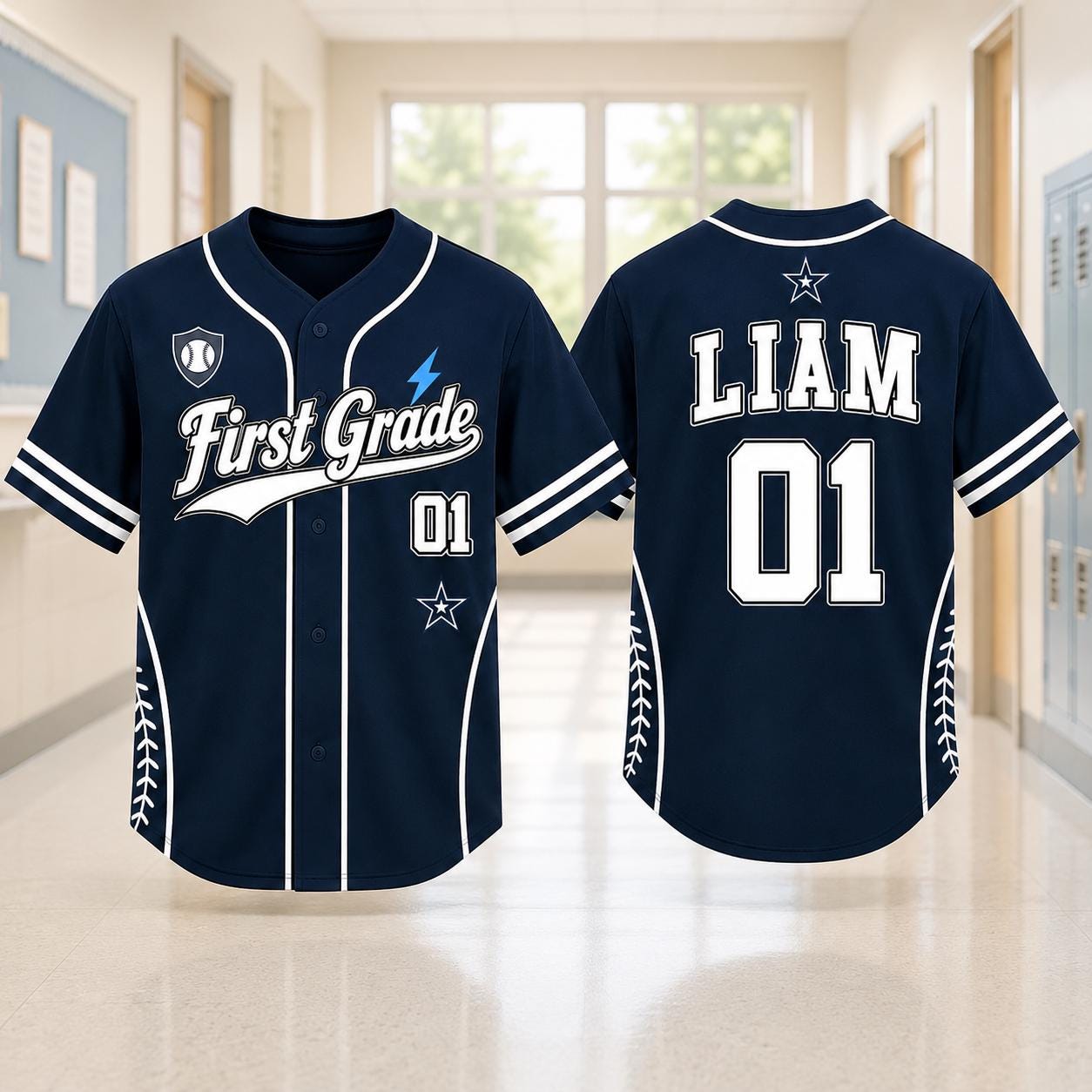 Personalized Teacher Team Baseball Jersey – Custom School Name