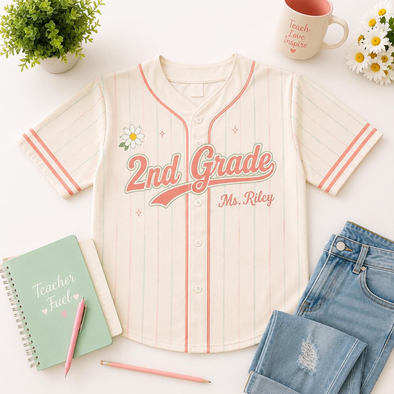 Personalized School Spirit Baseball Jersey – Custom Name & Mascot