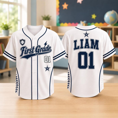 Personalized Teacher Team Baseball Jersey – Custom School Name