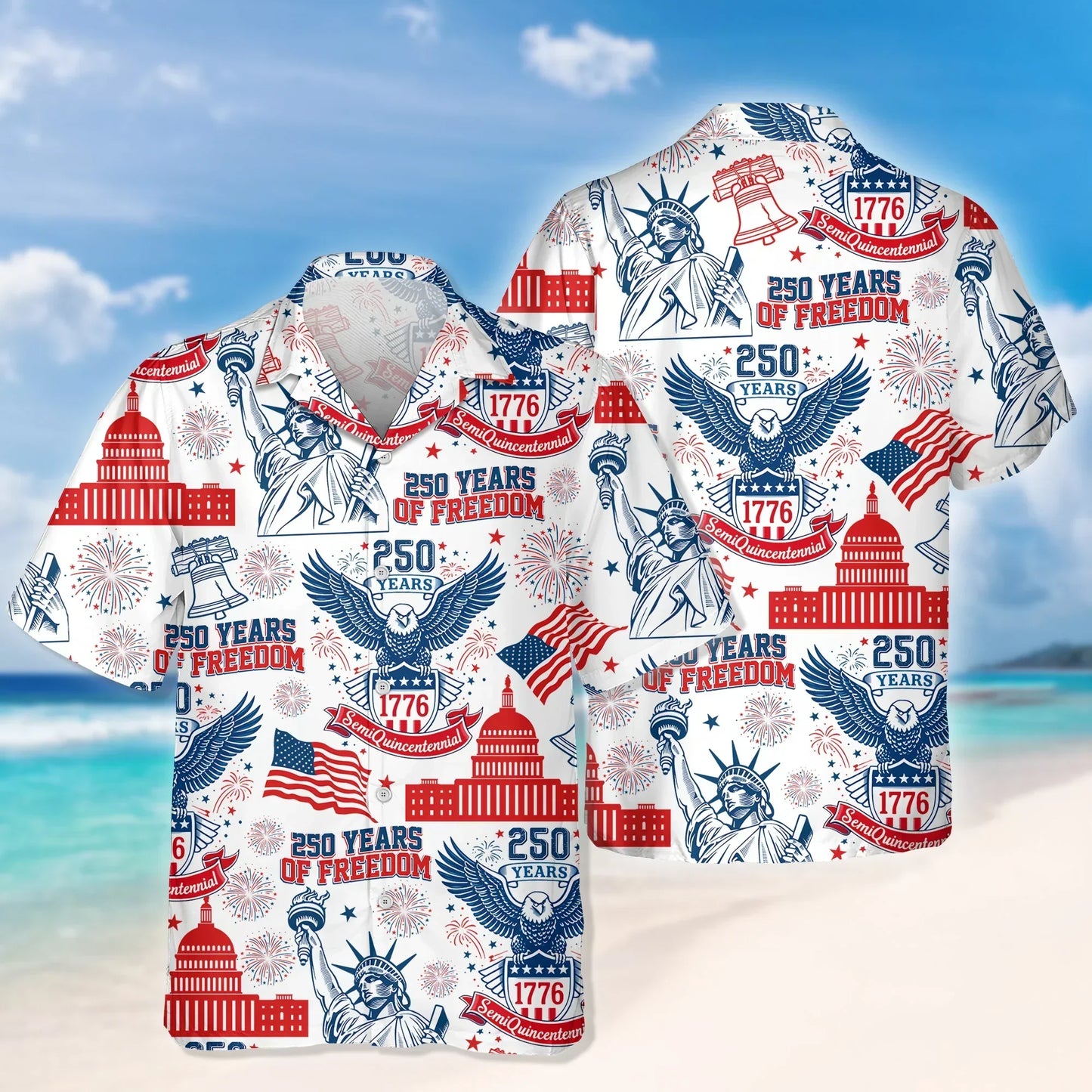 Personalized 250 Years Of Freedom America Hawaiian Shirt