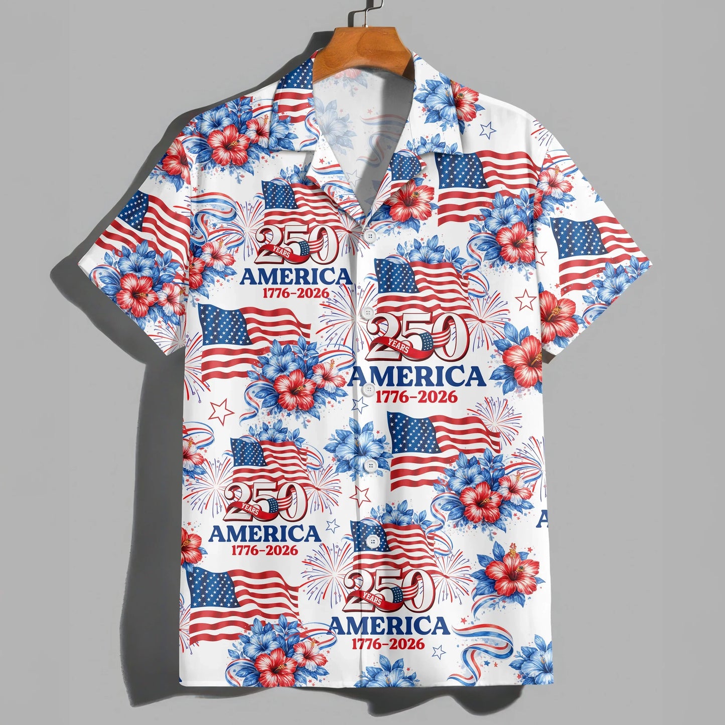 250 Years America 1776-2026 Patriotic Hawaiian Shirt