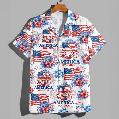 250 Years America 1776-2026 Patriotic Hawaiian Shirt