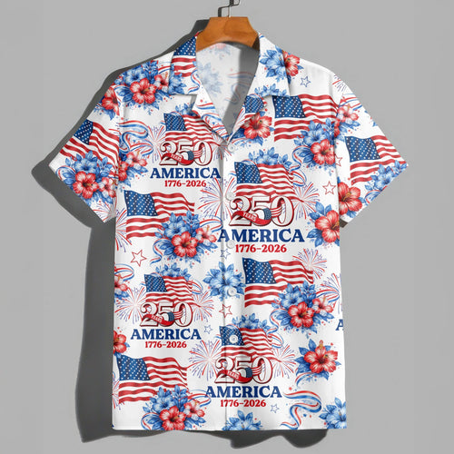 250 Years America 1776-2026 Patriotic Hawaiian Shirt