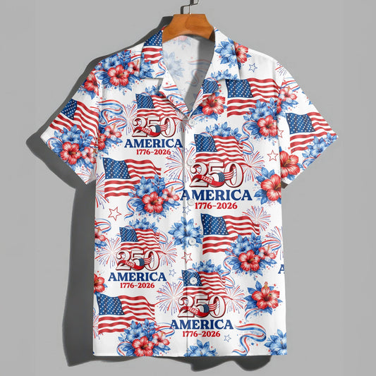 250 Years America 1776-2026 Patriotic Hawaiian Shirt