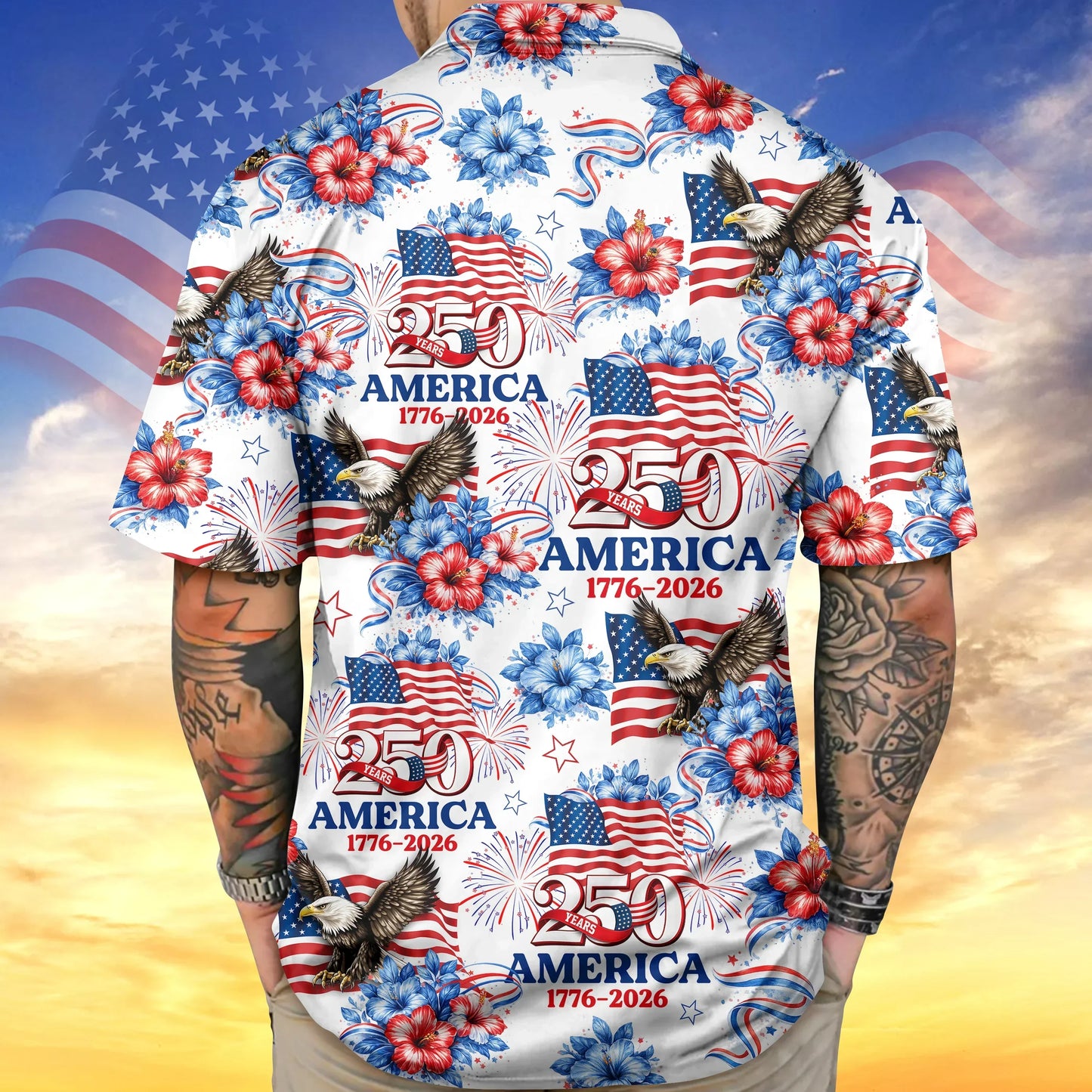 250 Years America 1776-2026 Patriotic Hawaiian Shirt