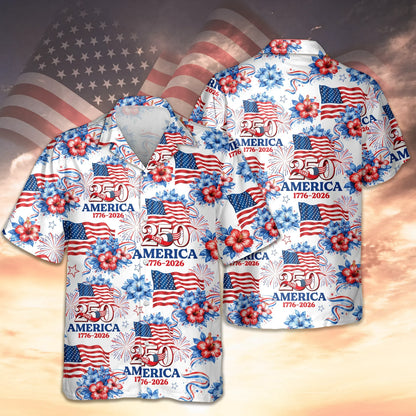 250 Years America 1776-2026 Patriotic Hawaiian Shirt