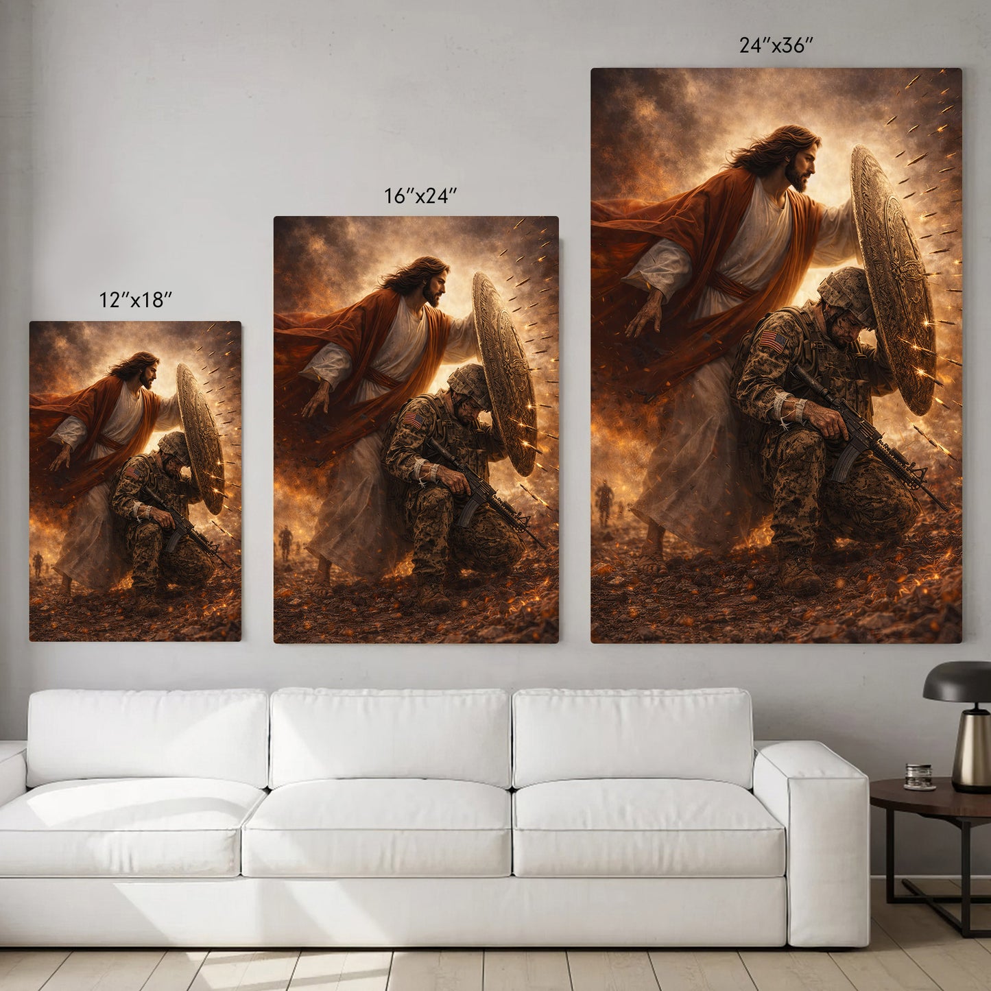 Not Alone in Battle – Jesus Has Your Back Wall Art Poster/Canvas