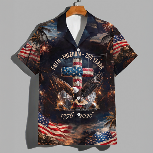 250 Years of Freedom 1776 - 2026 Eagle Patriotic Hawaiian Shirt
