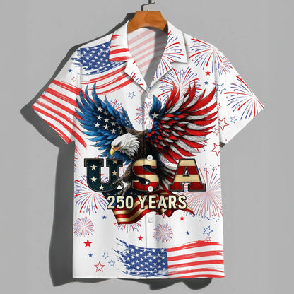 Patriotic Bald Eagle USA 250 Years Hawaiian Shirt